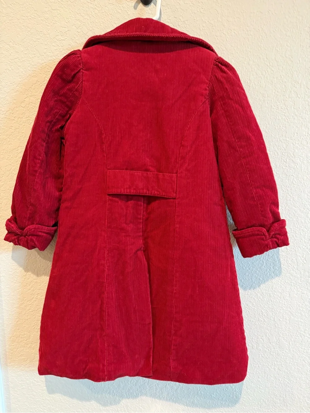 Ralph Lauren Girls Red Corduroy Double Breasted Dress Coat Jacket Size 5